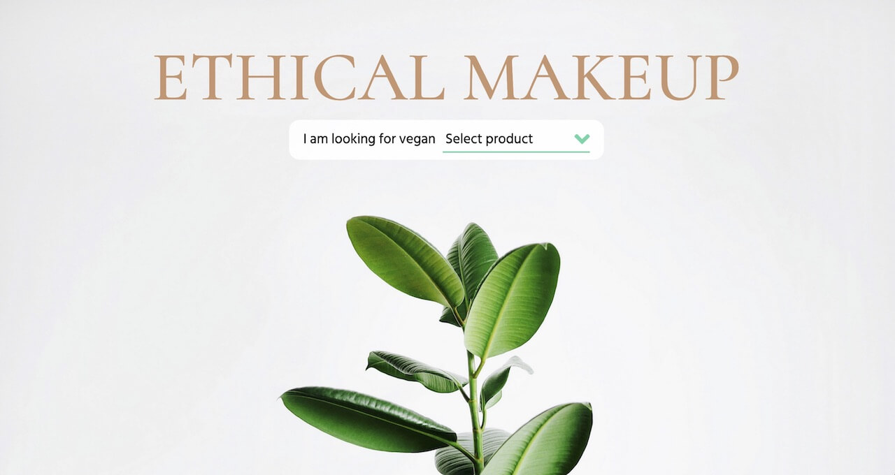 screenshot of Ethical Makeup website.