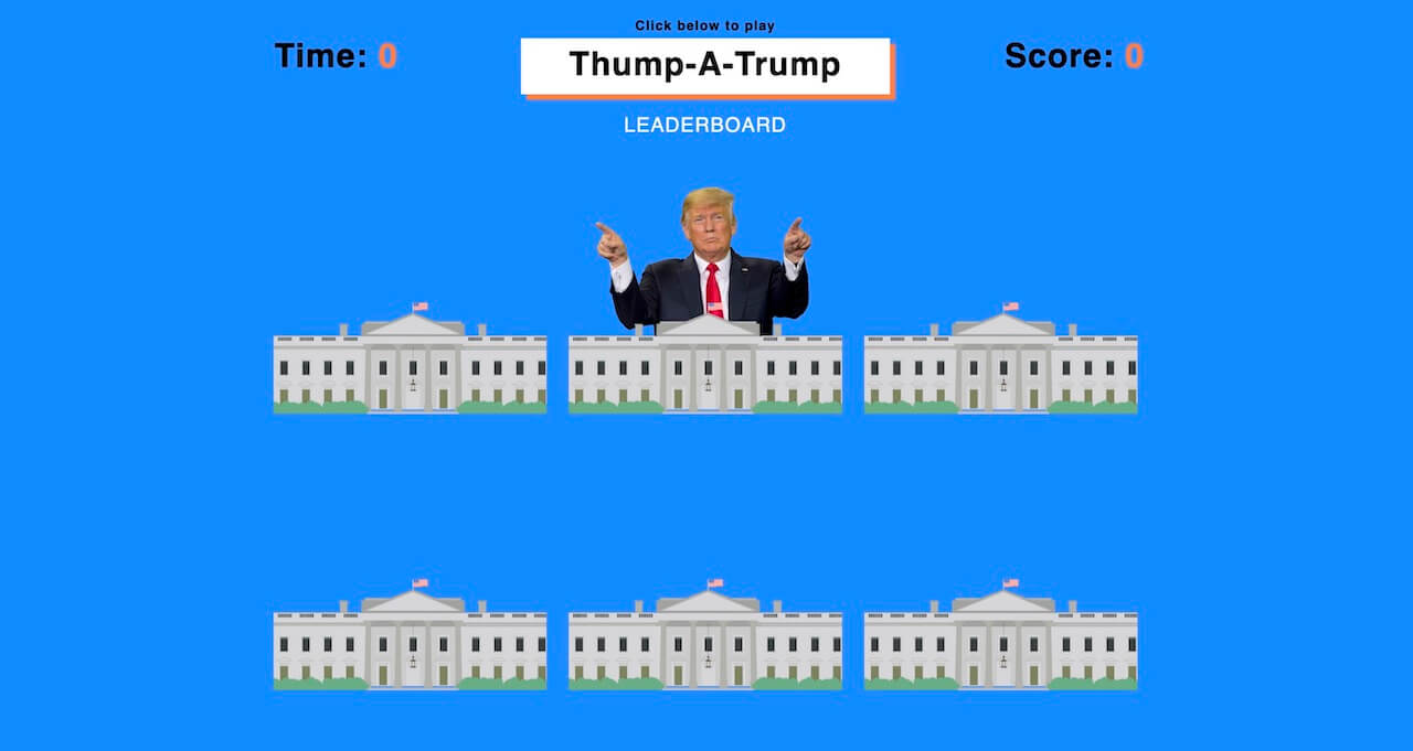 screenshot of Thump-A-Trump web application.